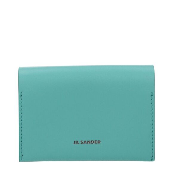 Jil Sander Green Leather Women's Cardholders - Picture 1 of 2